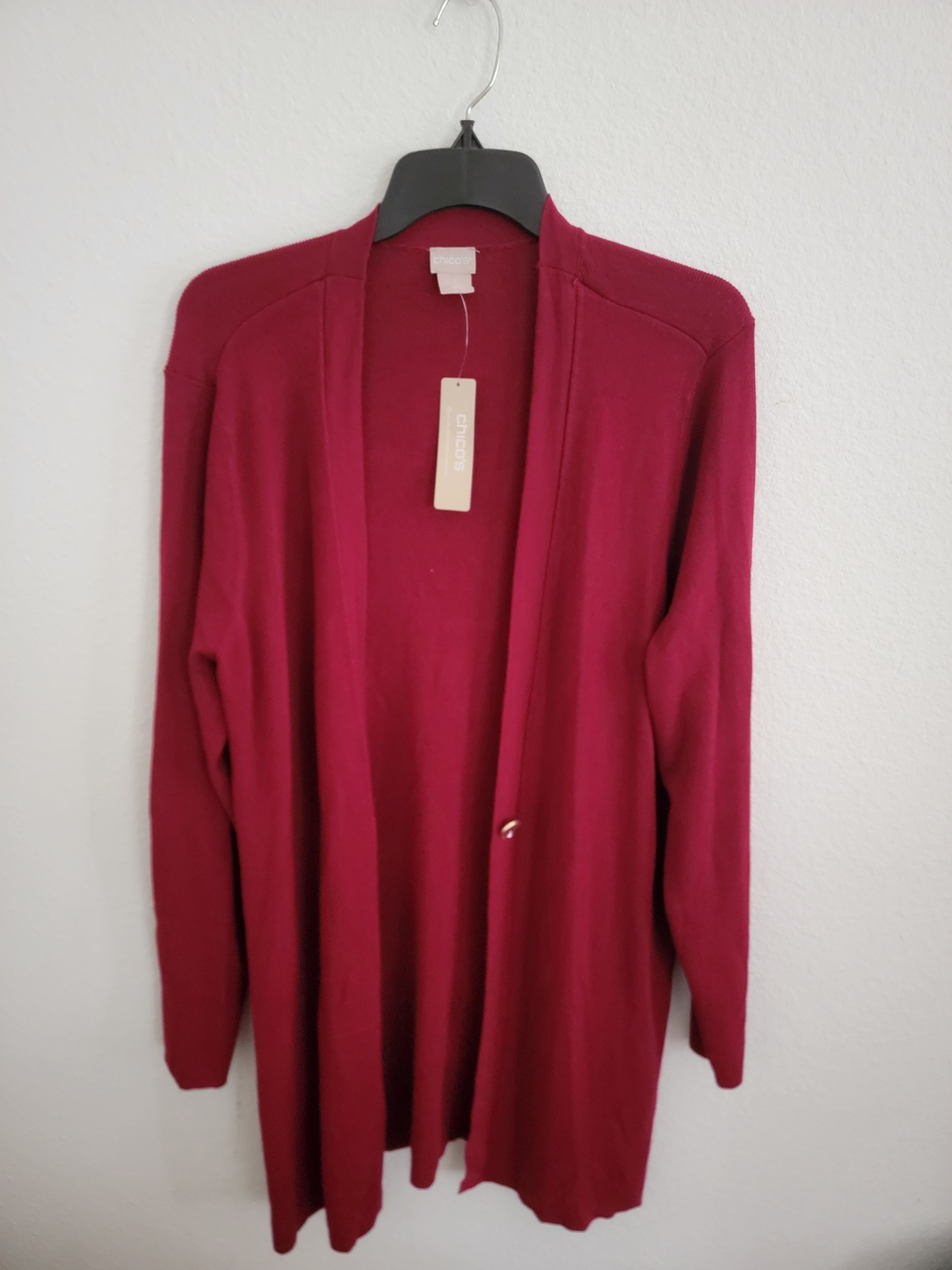 Chico's Cardigan Sweater Button Front Sweater LS Fashion Mulberry Size 2